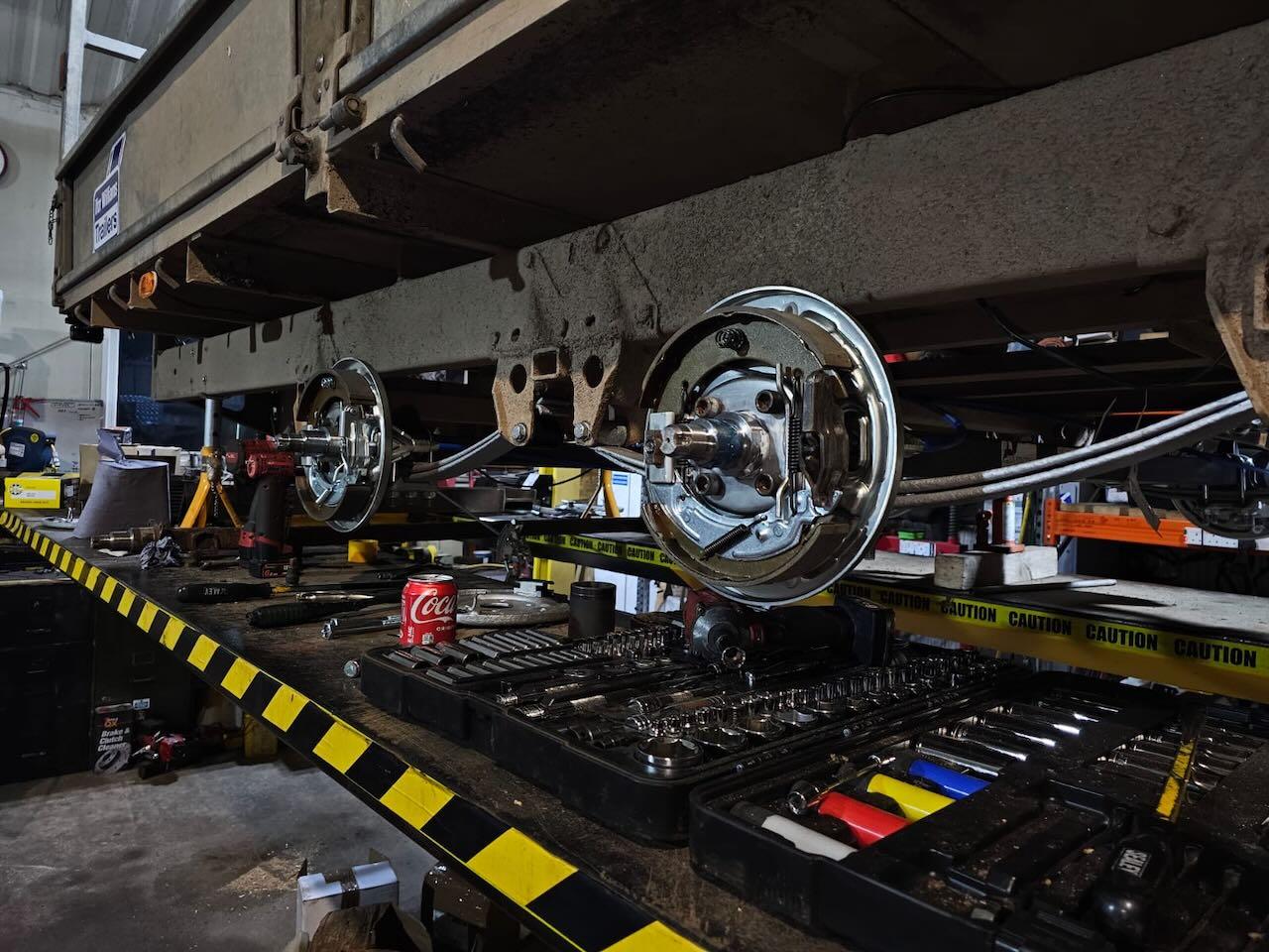 Ifor Williams Trailer maintenance and repair. New brake linings installed.
